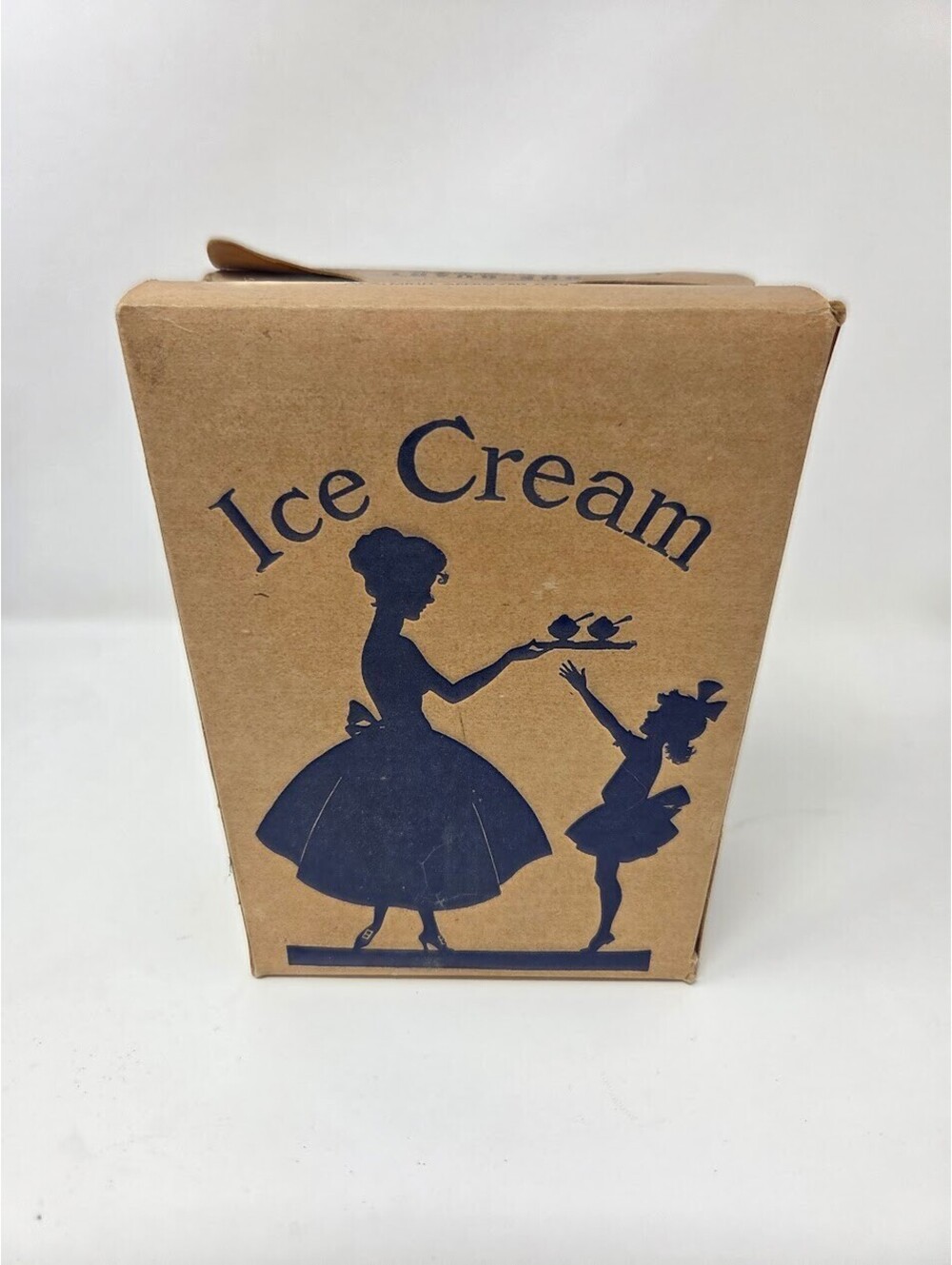Ice Cream Paperboard Carton Blue Silhouette Graphic Liquid Measure Box